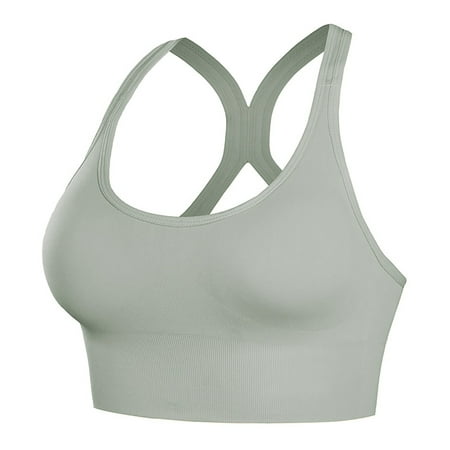 

EHTMSAK Sports Bras for Women High Support Large Bust High Impact Everyday Sports Racerback Supportive Bras Light Gray L