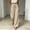 Beige, variant on Women Pleated Waist Drawstring Wide Leg Pants Front Center Crease Loose Full Length Cut for Patio Tea Parties And Backyard Social Gatherings Beige S