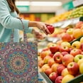 thumbnail image 6 of Abstract Mystic Mandala Reusable Fabric Tote - Large Capacity Washable Grocery Bag, 6 of 6