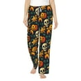 thumbnail image 2 of Kdxio Women's Comfy Stretch Halloween SkullPrint Drawstring Pajama Pants-Large, 2 of 9