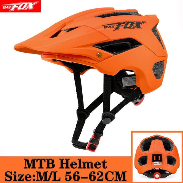 BATFOX-casco de ciclismo para hombre y mujer, protector de cabeza para bicicleta de montaña y carretera, moldeado integralmente, color naranja, 2023 Fivean Cascos de ciclismo
