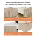 thumbnail image 5 of Solid Color Bed Skirt King Size 18" Drop Light Khaki Ruffled Wrap Around Bed Skirts Adjustable Elastic Bedskirt Dust Ruffle for King Size Bed, 5 of 7