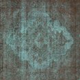thumbnail image 1 of Ahgly Company Indoor Square Oriental Turquoise Blue Industrial Area Rugs, 3' Square, 1 of 4
