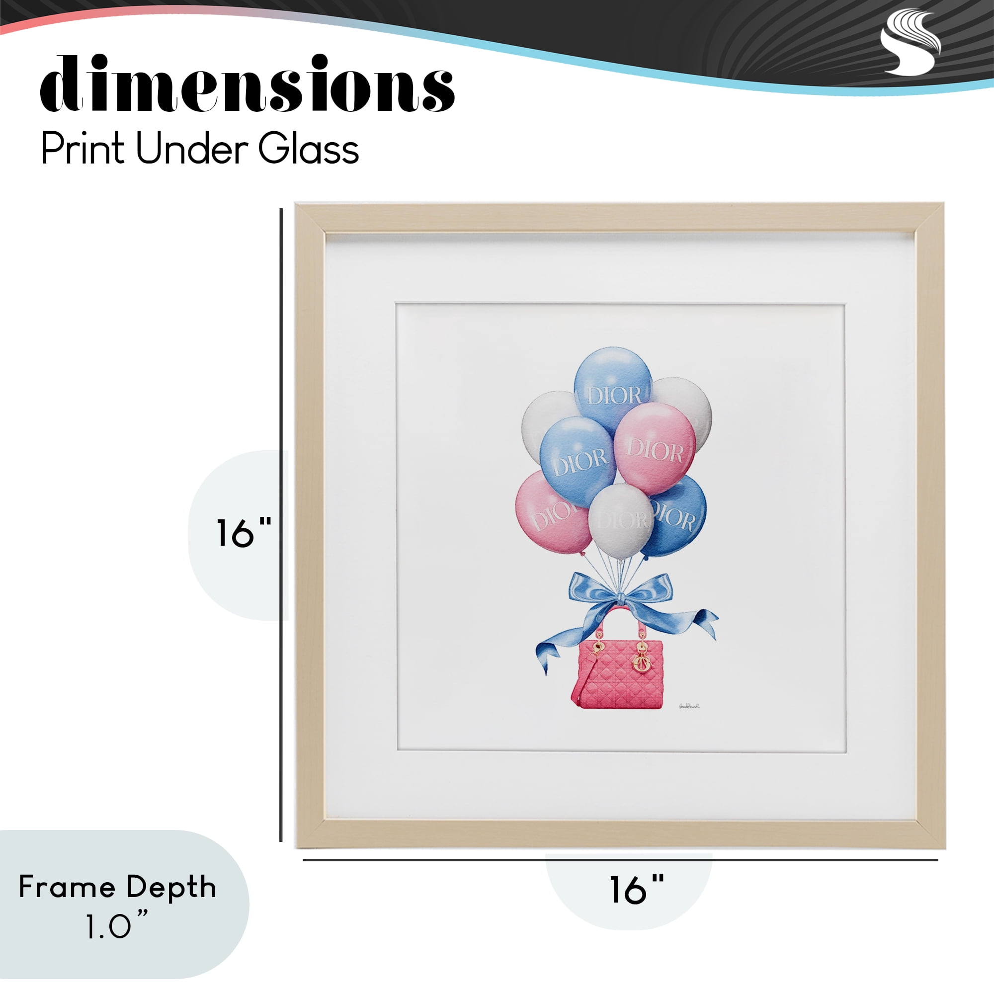 Stupell Industries Pink & Blue Handbag Balloons Birch Framed Print Under Glass, design by Amanda Greenwood