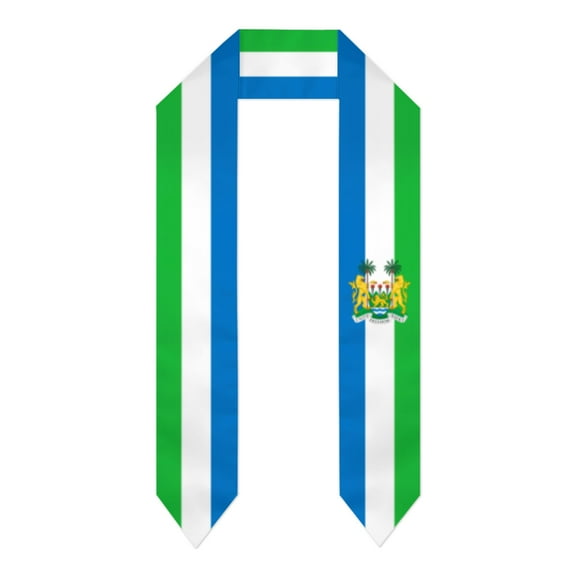 Sierra Leone Flag Thick Graduation Sash Stole Scarf Double Sided Honor Stole For Graduation Students Class Of 2024