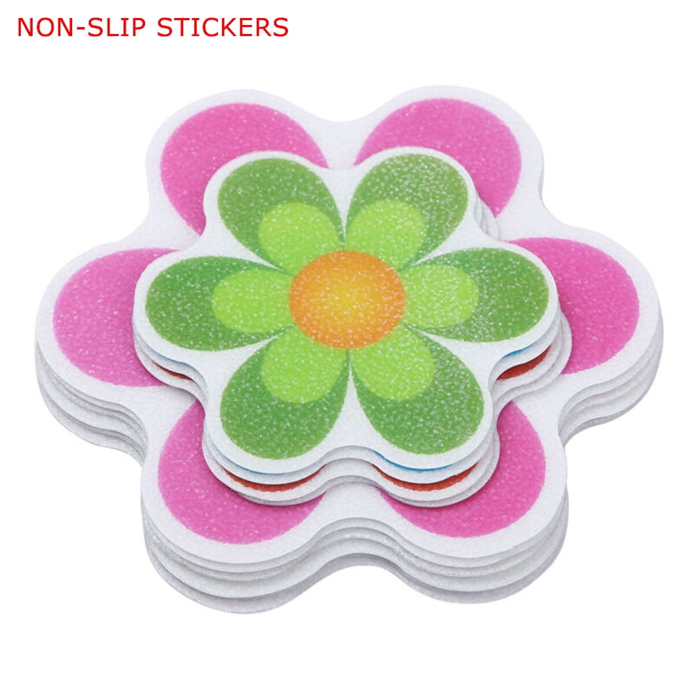 QFEI Non Slip Bathtub Stickers Adhesive Decals with Bright Colors, Daisy Bath Treads and Anti