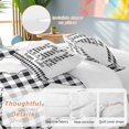thumbnail image 2 of King 4 Piece Bedding Set Happy Easter Bunny Soft Breathable Duvet Cover and Pillowcase, Black White Buffalo Plaid Rabbit Duvet Cover Set Bed Sheets for Bedroom Dormitory Guest Room, 2 of 9