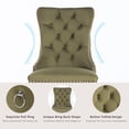 thumbnail image 6 of ODUSE-DAILY Velvet Dining Chairs Set of 6, Green Kitchen & Dining Room Chairs, Nailheads Tufted, Sillas De Comedor, Fabric Upholstered, Silver Chrome Metal Legs (Olive, 6 Pcs), 6 of 12