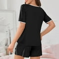 thumbnail image 5 of Weiqire Pajamas for Women, 2 Piece Soft Short Sleeve Top and Shorts Sleepwear Round Neck Pjs Lounge Set with Pockets, 5 of 5