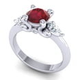 thumbnail image 2 of Diamond-Capitals 2.50 Carat Sparkle Round Cut Red Ruby Gemstone Natural Diamond Ring for Birthday Gift 18K White Gold Size 10, 2 of 8