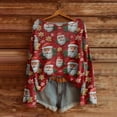 thumbnail image 3 of Women's Fashion Long Sleeve Christmas Snowman Snowflake Print Jacket Cardigan for Fall and Winter, Cozy and Festive, Ideal as Christmas Sweaters for Women and Christmas Gifts,Vermilion,Size 2XL, 3 of 6