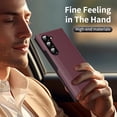thumbnail image 3 of Compatible with Samsung Galaxy Z Fold 6 Flip Phone Case,With Smart window,PU Leather + PC + TPU Material,With Card Slot,Shockproof Anti-fall Rugged Case Cover For Samsung Galaxy Z Fold 6,Red, 3 of 7