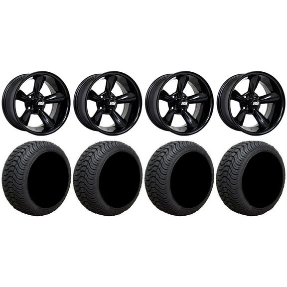 GTW Godfather 10" Golf Wheels Black 205x50 Cruze Tires E-Z-GO & Club Car