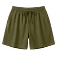 thumbnail image 5 of XIAONU Women's Solid Casual Shorts Drawstring Waist Side Pockets Shorts, 5 of 5