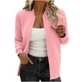 thumbnail image 2 of GaThRRgYP Winter Coats for Women Plus Size,Women's Casual Long Sleeve Lapel Coat Fashion Zip-up Long Sleeve Jacket Coat Pink M, 2 of 8