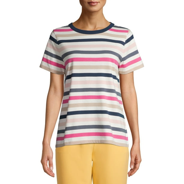 Time and Tru Time and Tru Women's Crewneck Striped TShirt Walmart