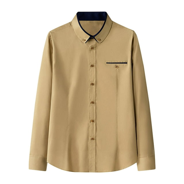 AherBiu Chemises Grande Taille à Boutons Manches Longues Col à Revers Mode Chemise Non Rentrée Chemises Décontractées Ajustées