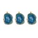 thumbnail image 1 of 3 Pcs Irregular Natural Agate Stone Slice Plating Brim Pendant DIY Hanging Accessories for Jewelry Necklace Sweater Zipper Wind Chime Ornament (Blue), 1 of 3