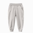 thumbnail image 5 of 7-8T Boys Girls Soft Solid Joggers,Unisex Toddler ELastic Waist Cute Solid Casual Loungewear Pants,Elastic Cuff Pocket Sweatpants Fall Winter Cloths for 12 Months 2T 3T 4T 5-8Y,Light Gray, 5 of 5