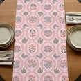 thumbnail image 5 of Table Runners 90 Inches Long Dress Scarves, Vintage Flower Pattern Farmhouse Coffee/Dining/Kitchen Table Runner for Living Room, Spring Floral Leaves Plants Pink 13x90 Inch, 5 of 9
