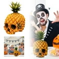 thumbnail image 3 of Pineapple Skull Decor, Scary Skull Sculpture Halloween Statue, Resin Crafts for Decoration, for Halloween Day of The Dead Spooky Decor, 3 of 9