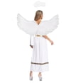 thumbnail image 6 of iiniim Womens Angel One Shoulder Tunic Dress with Feather Wings Angel Headwear for Halloween White L, 6 of 7