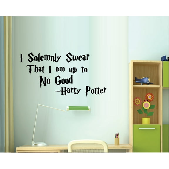 Decal ~ I Solemnly Swear that I am up to no good #1~ Wall Decal  13" x 26"