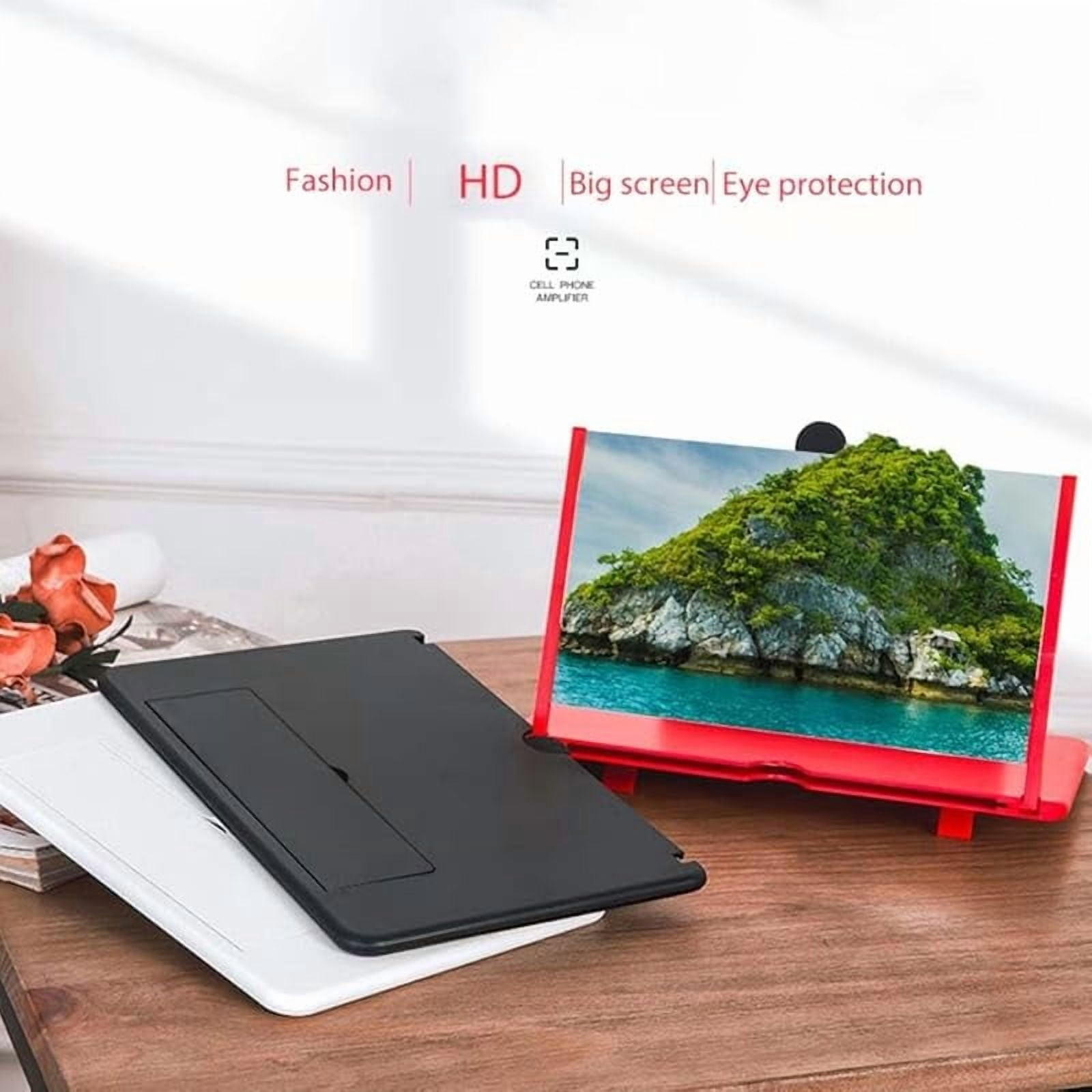 12"Mobile Phone Magnifier - Ultra-HD Screen Magnifier for Easy TV Viewing Orientation for Landscapes Use Eye Protection Full-Screen Mobile Phone Magnification