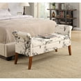 thumbnail image 5 of Home Square 2 Piece Designs4Comfort Fabric Storage Bench Set in Beige Botanical, 5 of 5