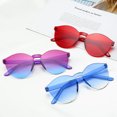 thumbnail image 2 of Gafas de sol de una sola pieza sin marco Gafas de sol de una sola pieza sin marco Color caramelo Gafas de sol para hombres y mujeres 8910, 2 of 6