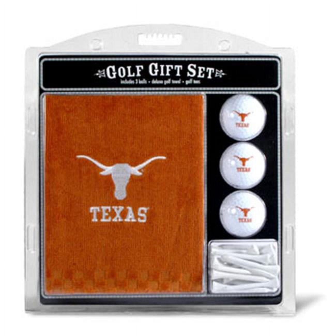 Team Golf NCAA Texas Longhorns Embroidered Golf Towel, 3 Golf Ball, and Golf Tee Set - image 2 of 2