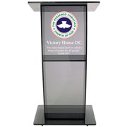 Kingdom KLPRTGP Personalized Eclipse Acrylic Lectern -Sleek & Functional (Smoky)