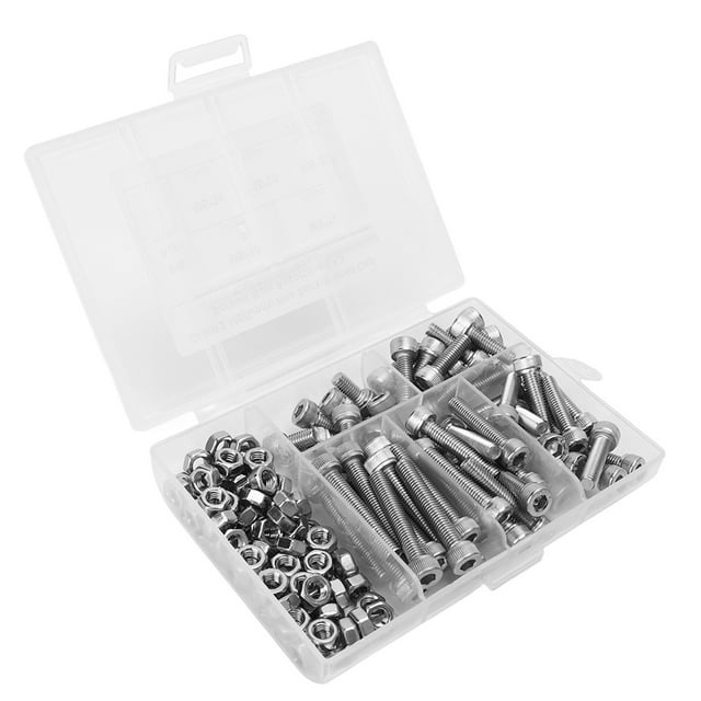 Kit de Tornillos y Tuercas Hexagonales Jadeshay 150 Piezas Acero Inoxidable 304