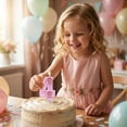 thumbnail image 4 of Number Birthday Candle, Glitter Pink Floral, 1 Piece,Suitable for Birthday Party Cake Decoration, 4 of 5