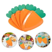 Worgeous 24pcs Easter Party Paper Plates Easter Carrot Shape Plates Decorative Tableware for Spring Holiday