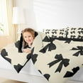 thumbnail image 4 of Feelyou Kawaii Bowknot Child Bedding Comforter Set, Dreamy Princess Style Twin Comforter Sets, Girly Black Ribbon Reversible Bedding Set, Super Cozy Room Decor, 2-Piece, 4 of 8