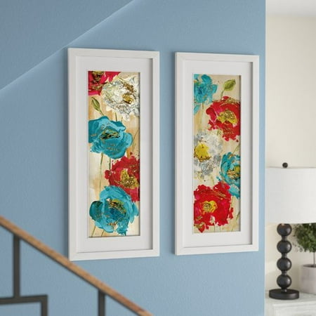 - Latitude Run 'Poppy Spirit?' 2 Piece Framed Acrylic Painting Print Set