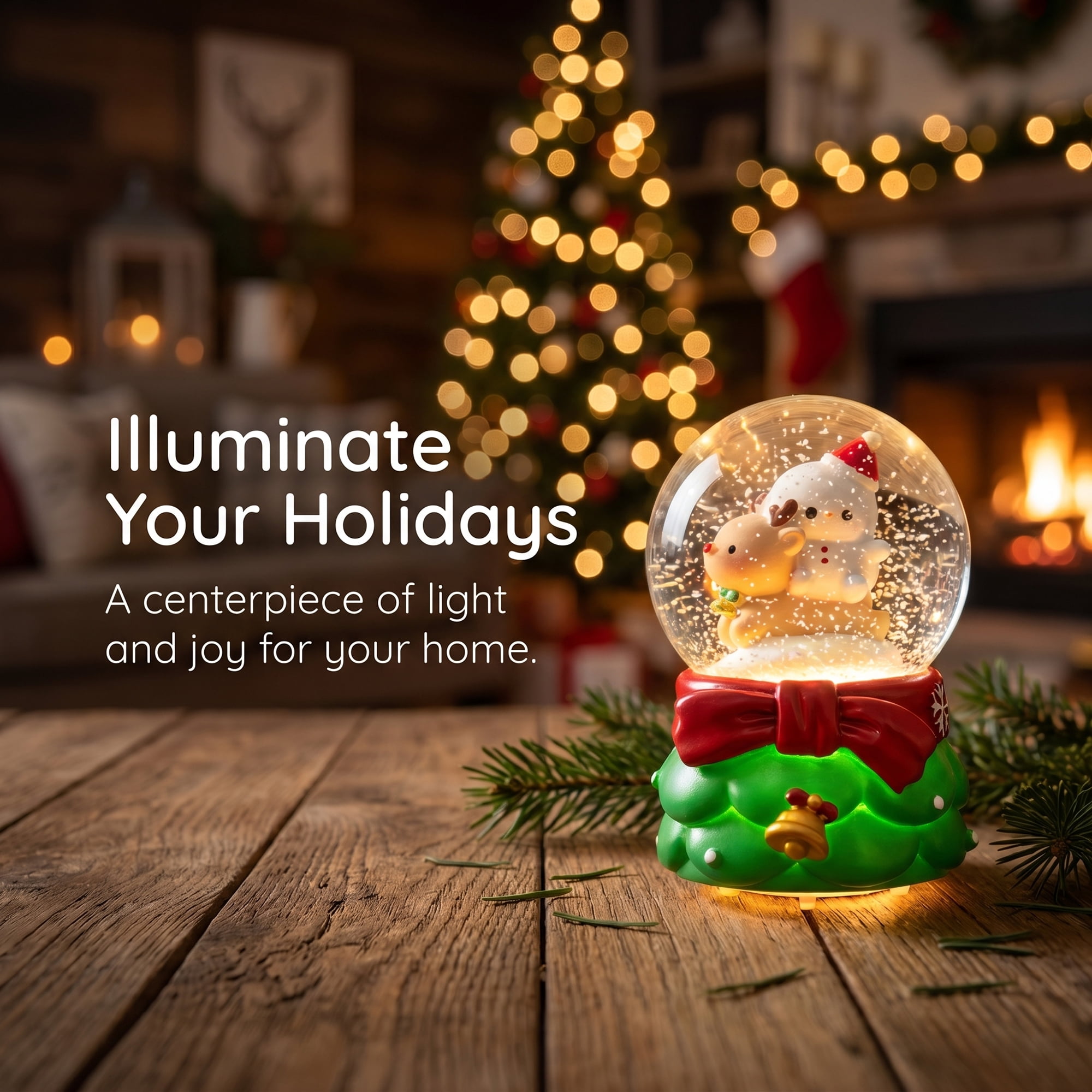Unique Bargains Crystal Ball Shatterproof LED Glitter Globe Green D 2.6" x 2.6" x 3.7"