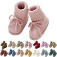 thumbnail image 1 of Dakaela Chaussons-Chaussettes pour Nouveau-Né Bébé Tricotés Garçons Filles Premiers Pas Bottes Souples pour Berceau Chaussons Chaussons d'Intérieur pour Bébé Rouges Taille 2,5, 1 of 7