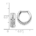 thumbnail image 2 of 14k White Gold Hinged Polished Diamond Round Hoop Earrings Measures 14x5mm Wide - Hoop Earring for Women, 2 of 2