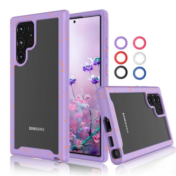 Galaxy S22 6.6"(2022) Case Clear, Case Cover for 2022 Samsung Galaxy S22 6.6", Njjex Full-Body Rugged Transparent Clear Back Bumper Case Cover for Samsung Galaxy S22 2022 -Purple