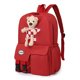 thumbnail image 4 of Bolsa para la escuela Mochila para niños y niñas, mochila escolar con colgante de animal bonito, mochila con cremallera (rojo), 4 of 4