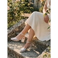 thumbnail image 6 of BLISSFUL STEP Round Toe Ankle Strap Chunky Heels Sandals for Women Silver (Size 5.5), 6 of 7