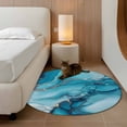 thumbnail image 2 of Round Rugs 4Ft, Turquoise Marble Round Area Rug Washable Indoor Throw Carpet, Teal Grey Modern Geometric Soft Non Slip Circle Rug for Kitchen Nursery Room Home Decor Aesthetic, 2 of 8