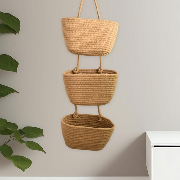 Cesta de pared tejida,Cestas colgantes para colgar sobre la puerta Cestas para guardería,Organizador de almacenamiento para puerta,juego de cestas para colgar en la pared,Estante de pared