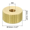 thumbnail image 2 of Uxcell Knurled Thumb Nuts, 3 Pack M4 x D12mm x H6mm Brass Knurl Nut Flat Head Blind Hole for 3D Printer Parts, 2 of 5