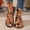 Black, variant on Womens Toe Loop Sandals Open Toe Boho Ethnic Anti slip Summer Trendy Beach Vacation Flat Shoes Brown 9