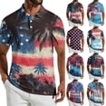 thumbnail image 6 of Men's USA 250th Anniversary American Flag Palm Tree Polo Shirt Patriotic Casual Short Sleeve America 250 Merchandise, 6 of 6
