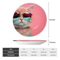 thumbnail image 2 of Daiia Cool Cat Pink Sunglasses Printed Pattern Ceramic Plate Dinner Plates Bone China Decorative Plates with Display Stand Art Ceramic Ornaments for Wall Hanging Decoration-10in, 2 of 6