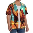 thumbnail image 2 of Logiee Cool Camel Oasis Vibes Print Men's Button Down Shirts Short Sleeve, Summer Beach Shirts,Vacation Wedding Shirts,Men's Casual Button-Down Shirts with Pocket-3X-Large, 2 of 5